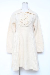 axes femme / 襟付ニットワンピース  キナリ Y-25-12-13-119-AX-OP-SZ-ZY