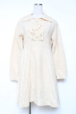 画像1: axes femme / 襟付ニットワンピース  キナリ Y-25-12-13-119-AX-OP-SZ-ZY