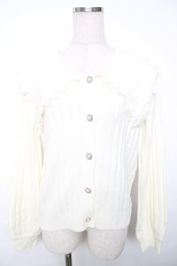 axes femme / ビッグ襟ニットカーデ  キナリ Y-25-12-13-014-AX-TO-SZ-ZY