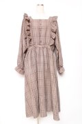 m petit by misako / チェックワンピース 3L 中茶 Y-25-12-13-120-LO-OP-SZ-ZY