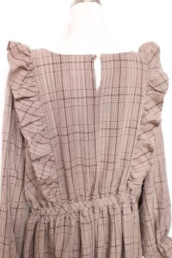 画像3: m petit by misako / チェックワンピース 3L 中茶 Y-25-12-13-120-LO-OP-SZ-ZY