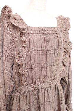 画像4: m petit by misako / チェックワンピース 3L 中茶 Y-25-12-13-120-LO-OP-SZ-ZY