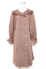 axes femme POETIQUE / 刺繍セーラーロングコート  茶 Y-25-12-13-126-AX-CO-SZ-ZY