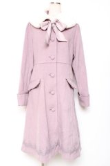 axes femme POETIQUE / 裾レースデザインコート  ピンク Y-25-12-13-127-AX-CO-SZ-ZY