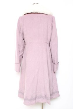 画像2: axes femme POETIQUE / 裾レースデザインコート  ピンク Y-25-12-13-127-AX-CO-SZ-ZY