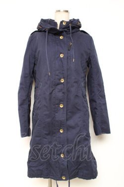画像1: Franche Lippee / 裏ボアフード付きAラインコート M 紺 Y-25-12-13-128-LO-CO-SZ-ZY