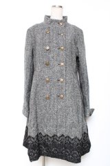 axes femme Red label / スタンド襟ダブルボタンコート  グレー Y-25-12-13-129-PU-CO-SZ-ZY