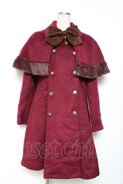 画像1: axes femme POETIQUE / ケープ付きコート  ワイン Y-25-12-13-131-AX-CO-SZ-ZY