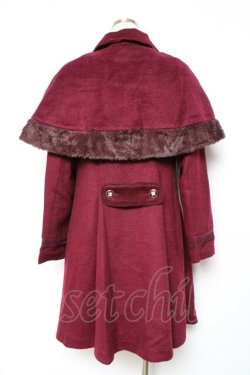 画像2: axes femme POETIQUE / ケープ付きコート  ワイン Y-25-12-13-131-AX-CO-SZ-ZY