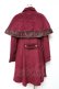 画像2: axes femme POETIQUE / ケープ付きコート  ワイン Y-25-12-13-131-AX-CO-SZ-ZY (2)