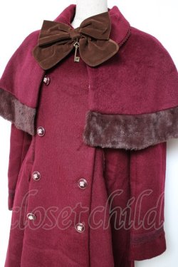 画像4: axes femme POETIQUE / ケープ付きコート  ワイン Y-25-12-13-131-AX-CO-SZ-ZY