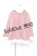 axes femme / 編み上げ裏ボアニットポンチョ  ピンク Y-25-12-13-132-AX-CO-SZ-ZY