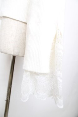 画像4: axes femme / ローズ刺繍オフショルニット F 白 Y-25-12-13-015-AX-TO-SZ-ZY