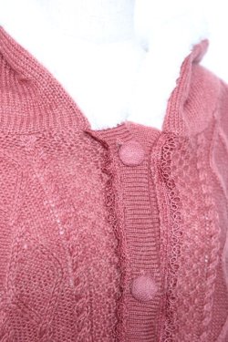 画像4: axes femme / 編み上げ裏ボアニットポンチョ  ピンク Y-25-12-13-132-AX-CO-SZ-ZY