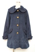 axes femme / 薔薇ボタン丸襟コート M 紺 Y-25-12-13-133-AX-CO-SZ-ZY