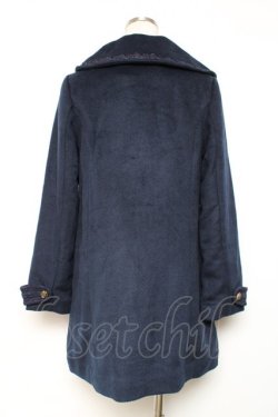 画像2: axes femme / 薔薇ボタン丸襟コート M 紺 Y-25-12-13-133-AX-CO-SZ-ZY