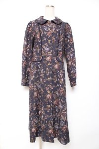 axes femme / ゴブラン柄コート M 紺 Y-25-12-13-134-AX-CO-SZ-ZY