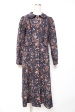 画像1: axes femme / ゴブラン柄コート M 紺 Y-25-12-13-134-AX-CO-SZ-ZI (1)