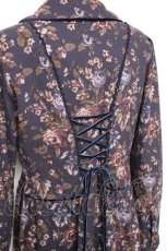 画像3: axes femme / ゴブラン柄コート M 紺 Y-25-12-13-134-AX-CO-SZ-ZI (3)