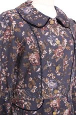 画像4: axes femme / ゴブラン柄コート M 紺 Y-25-12-13-134-AX-CO-SZ-ZI (4)