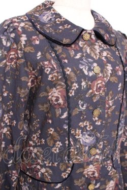 画像4: axes femme / ゴブラン柄コート M 紺 Y-25-12-13-134-AX-CO-SZ-ZY