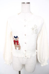 axes femme kawaii / ロイヤルベアーズニットカーディガン M 生成り Y-25-12-13-016-AX-TO-SZ-ZY