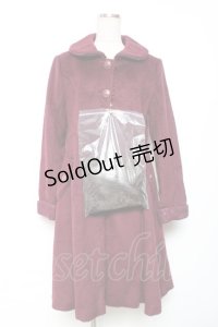 axes femme / ウール混バックデザインコート M ワイン Y-25-12-13-135-AX-CO-SZ-ZY