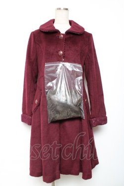 画像1: axes femme / ウール混バックデザインコート M ワイン Y-25-12-13-135-AX-CO-SZ-ZY