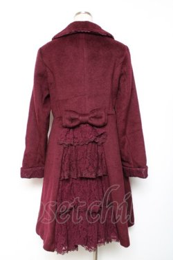 画像2: axes femme / ウール混バックデザインコート M ワイン Y-25-12-13-135-AX-CO-SZ-ZY