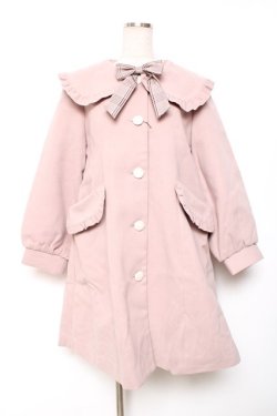 画像1: Amavel / フリル襟コート M ピンク Y-25-12-13-136-CA-OP-SZ-ZY