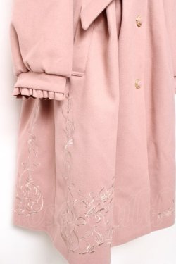 画像4: axes femme / 額縁風刺繍フード付きコート L ピンク Y-25-12-13-137-AX-CO-SZ-ZY