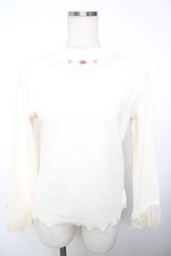 画像1: axes femme / バラモチーフカットプルオーバー M 生成り Y-25-12-13-018-AX-TO-SZ-ZY