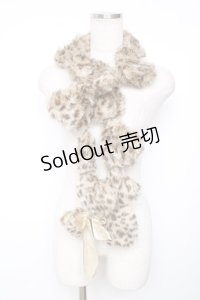 Jane Marple / フェイクファーのハートポンポンマフラー  ブラウン Y-25-12-13-003-JM-ZA-SZ-ZY