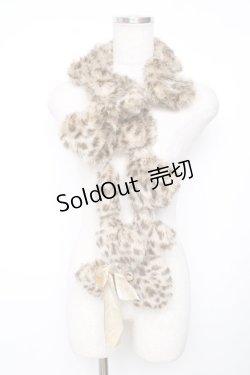 画像1: Jane Marple / フェイクファーのハートポンポンマフラー  ブラウン Y-25-12-13-003-JM-ZA-SZ-ZY