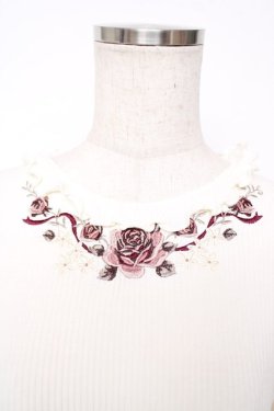 画像3: axes femme / 薔薇刺繍プチハイリブプルオーバー M ワイン Y-25-12-13-019-AX-TO-SZ-ZY