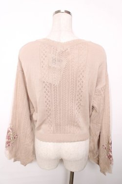 画像2: axes femme / フラワーブーケ刺繍カーデ M ベージュ Y-25-12-13-020-AX-TO-SZ-ZY