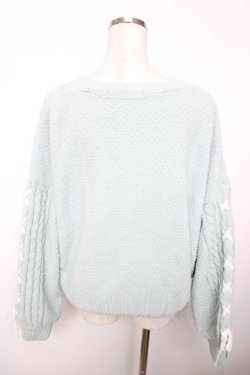 画像2: axes femme / 編上モールヤーンニットカーディガン F ミント Y-25-12-13-022-AX-TO-SZ-ZY