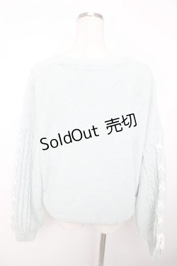 画像2: axes femme / 編上モールヤーンニットカーディガン F ミント Y-25-12-13-022-AX-TO-SZ-ZI