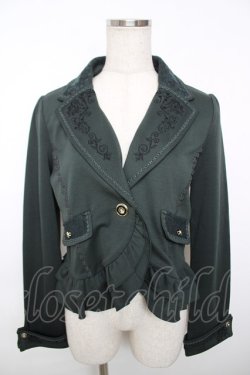 画像1: axes femme / ダークオーナメント柄ジャケット M グリーン Y-25-12-13-023-AX-JA-SZ-ZY