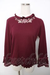 axes femme / 薔薇刺繍プチハイリブプルオーバー M 生成り Y-25-12-13-024-AX-TO-SZ-ZY