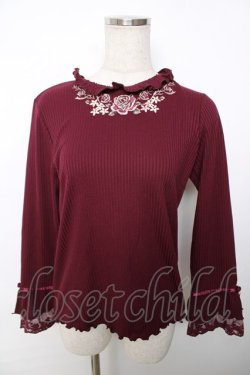 画像1: axes femme / 薔薇刺繍プチハイリブプルオーバー M 生成り Y-25-12-13-024-AX-TO-SZ-ZY