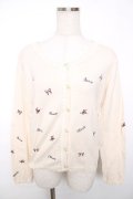 axes femme / 刺繍カーディガン  生成り Y-25-12-13-028-AX-TO-SZ-ZY