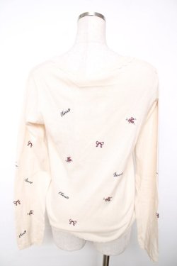 画像2: axes femme / 刺繍カーディガン  生成り Y-25-12-13-028-AX-TO-SZ-ZY