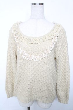 画像1: axes femme / ラメ＆パールニット M 生成り Y-25-12-13-029-AX-TO-SZ-ZY