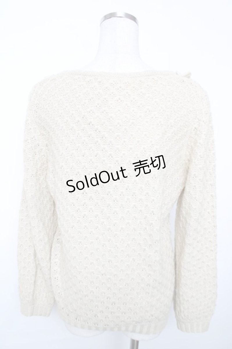 画像2: axes femme / ラメ＆パールニット M 生成り Y-25-12-13-029-AX-TO-SZ-ZI (2)