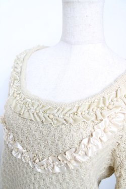 画像3: axes femme / ラメ＆パールニット M 生成り Y-25-12-13-029-AX-TO-SZ-ZY