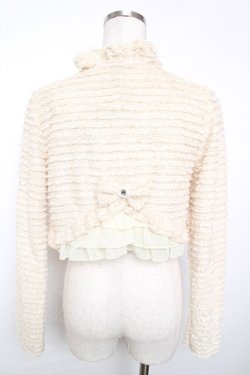 画像2: axes femme / コサージュ付きフリルショートボレロ  生成り Y-25-12-13-030-AX-TO-SZ-ZY