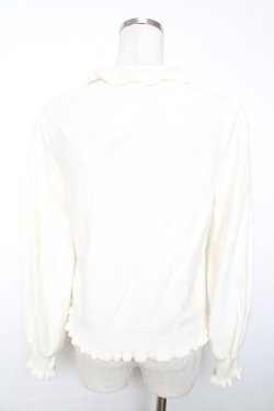 画像2: axes femme POETIQUE / フラワー刺繍襟ニットプルオーバー M 生成り Y-25-12-13-031-AX-TO-SZ-ZY