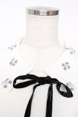 画像3: axes femme POETIQUE / フラワー刺繍襟ニットプルオーバー M 生成り Y-25-12-13-031-AX-TO-SZ-ZY