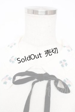 画像3: axes femme POETIQUE / フラワー刺繍襟ニットプルオーバー M 生成り Y-25-12-13-031-AX-TO-SZ-ZI